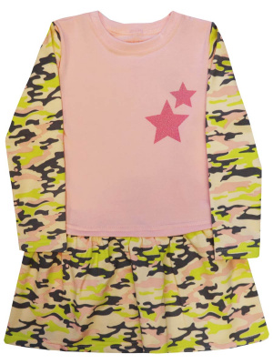 Платье "Futer Military" со звездами на груди  - Размер 116 - Цвет хаки - Картинка #3